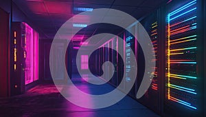 Neon Server Room