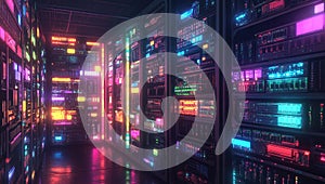 Neon Server Room