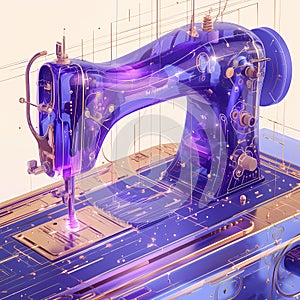 Futuristic Sewing Machine in Action