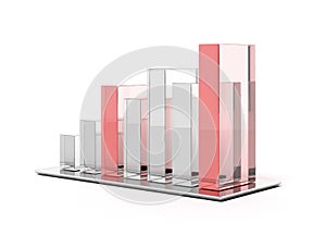 Futuristic simple glass bar graph