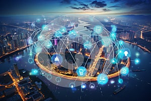 Futuristic Smart City. AI Generated