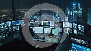 Futuristic Smart City Control Room: AI, ML, 5G, IoT, AR & VR Enhancing Urban Infrastructure & Experience