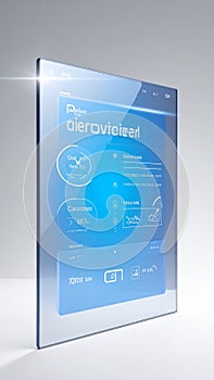 Futuristic Smart Glass Tablet Interface