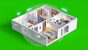 Futuristic Smart Home Automation 3D Floor Plan