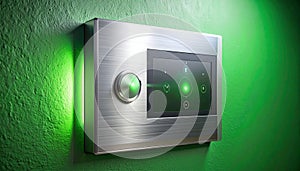 Futuristic Smart Home Control Panel with Green Light
