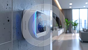 Futuristic Smart Home Control Panel on a Wall