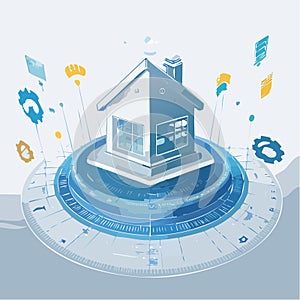 Futuristic Smart Home on a Digital Interface