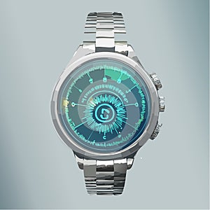Futuristic Smartwatch with Data Visualization Display