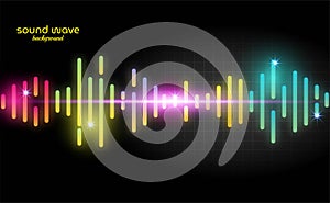 Futuristic Sound Wave Background with Colorful Line