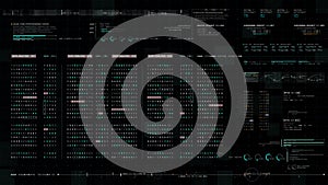 Futuristic Source Code Digital Data Telemetry Display