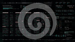 Futuristic Source Code Digital Data Telemetry Display