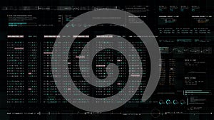 Futuristic Source Code Digital Data Telemetry Display