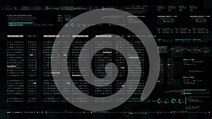 Futuristic Source Code Digital Data Telemetry Display