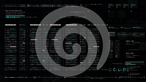 Futuristic Source Code Digital Data Telemetry Display