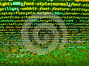 Futuristic source code digital data telemetry motion graphic display screen with user interface display for digital background