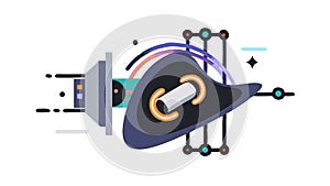 Futuristic Space Engine - Advanced Propulsion System, vector design Generative AI