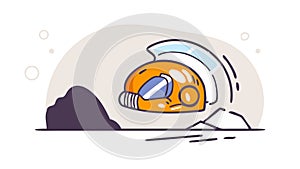 Futuristic Space Helmet Profile Vector, vector design Generative AI