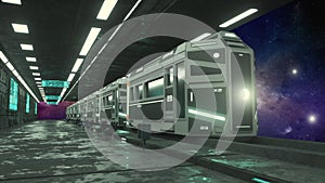 Futuristic space train concept