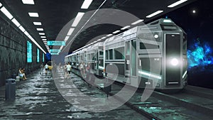 Futuristic space train concept