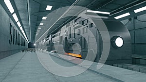 Futuristic space train concept