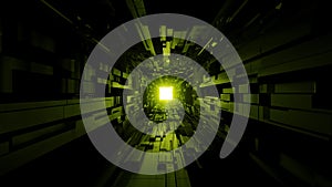 Futuristic space tunnel corridor with nice glowing shine background 3d rendering photo