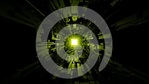 Futuristic space tunnel corridor with nice glowing shine background 3d rendering photo