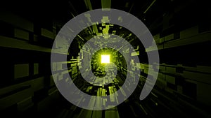 Futuristic space tunnel corridor with nice glowing shine background 3d rendering photo