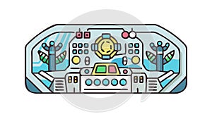Futuristic Spaceship Console, Sci-Fi Control Panel Interface Vector Design Generative AI