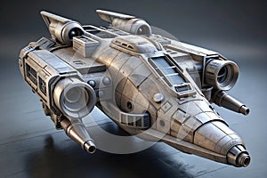 Futuristic Spaceship Illustration â Sleek Starcraft Design with Advanced Technology, AI generated image photo