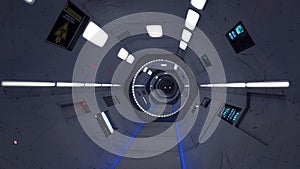 Futuristic spaceship interior corridor