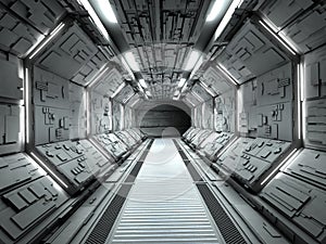 Futuristic spaceship interior