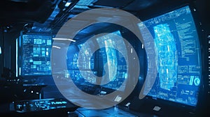 Futuristic Control Room Interior