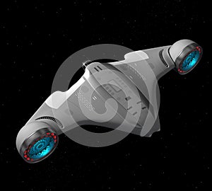 Futuristic spaceship on photon photo