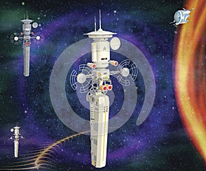 Futuristic spacestation scene