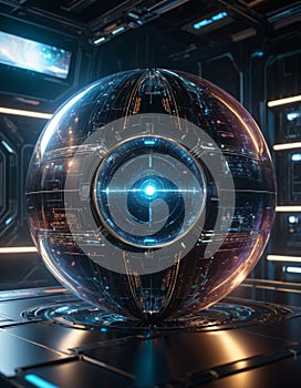 Futuristic Sphere in High-Tech Facility