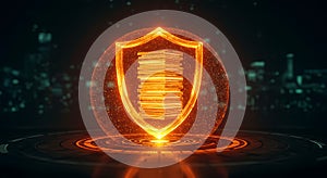 Futuristic Spherical Data Shield