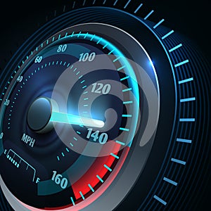 Futuristic sports car speedometer. Abstract speed racing vector background