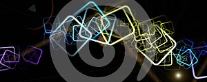 Futuristic square panorama design illustration with light