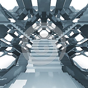 Futuristic staircase architecture structure composition