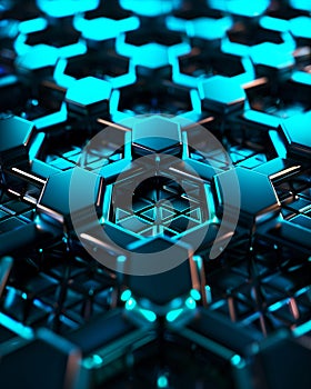 Futuristic Structural Hexagon 3D Pattern