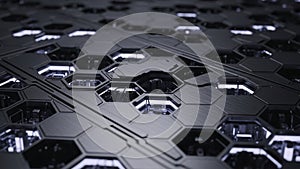 Components are visible through the translucent sections showcasing intricate