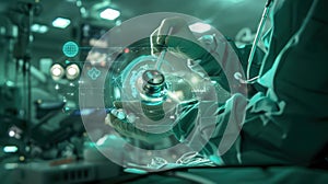 The futuristic surgery scene.AI generated image