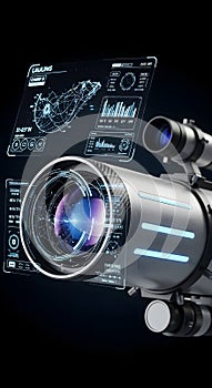 Futuristic Surveillance Device with Data Display