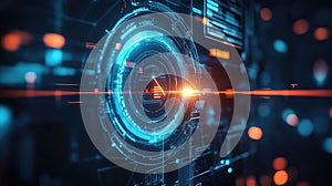 Futuristic target scanning digital data processing interface