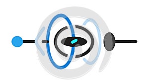 Futuristic Tech Atom Symbol Vector Graphic, vector design Generative AI