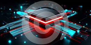 Futuristic Tech Concept Featuring Self-Evolving Ai Microchip