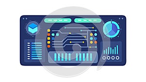 Futuristic Tech Dashboard Icon for Data and Control, vector design Generative AI
