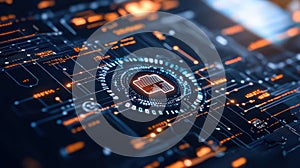 Futuristic Tech Data Center Interface Background