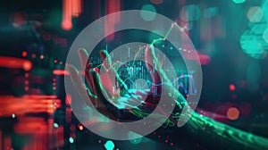 The futuristic tech hand.AI generated image