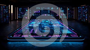 Futuristic Tech Interface Data Analytics Network Digital Display